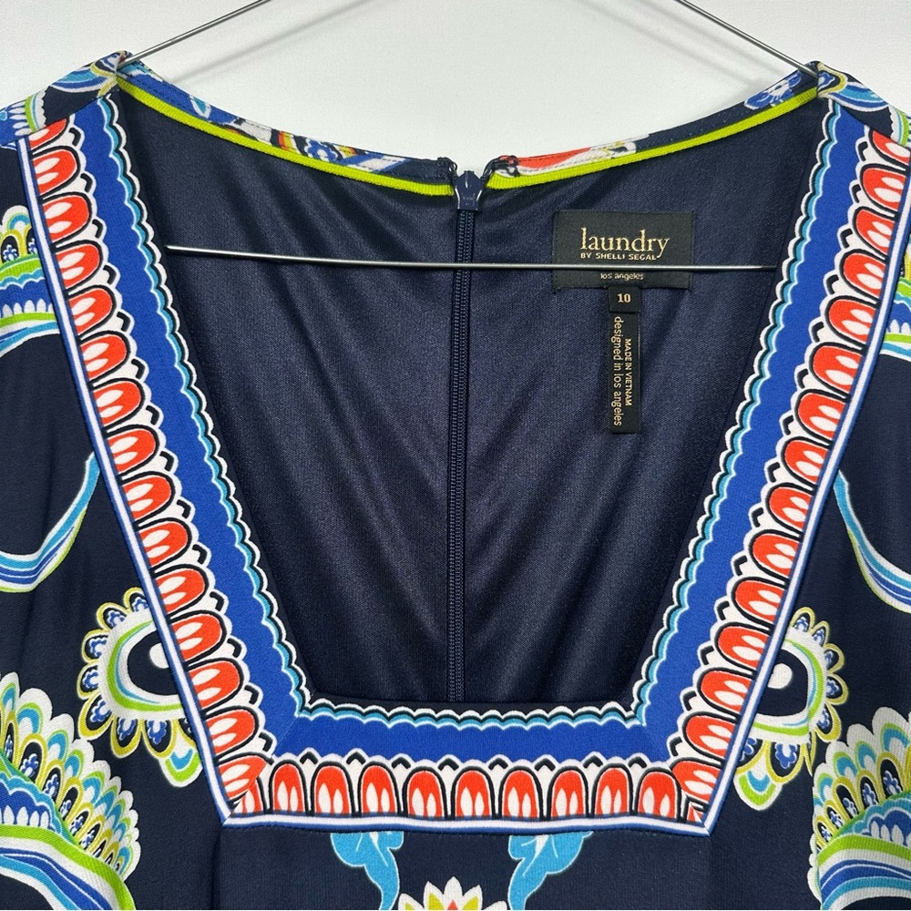 Laundry By Shelli Segal Blue Multicolor Dress Size 10 - Picture 2 of 8